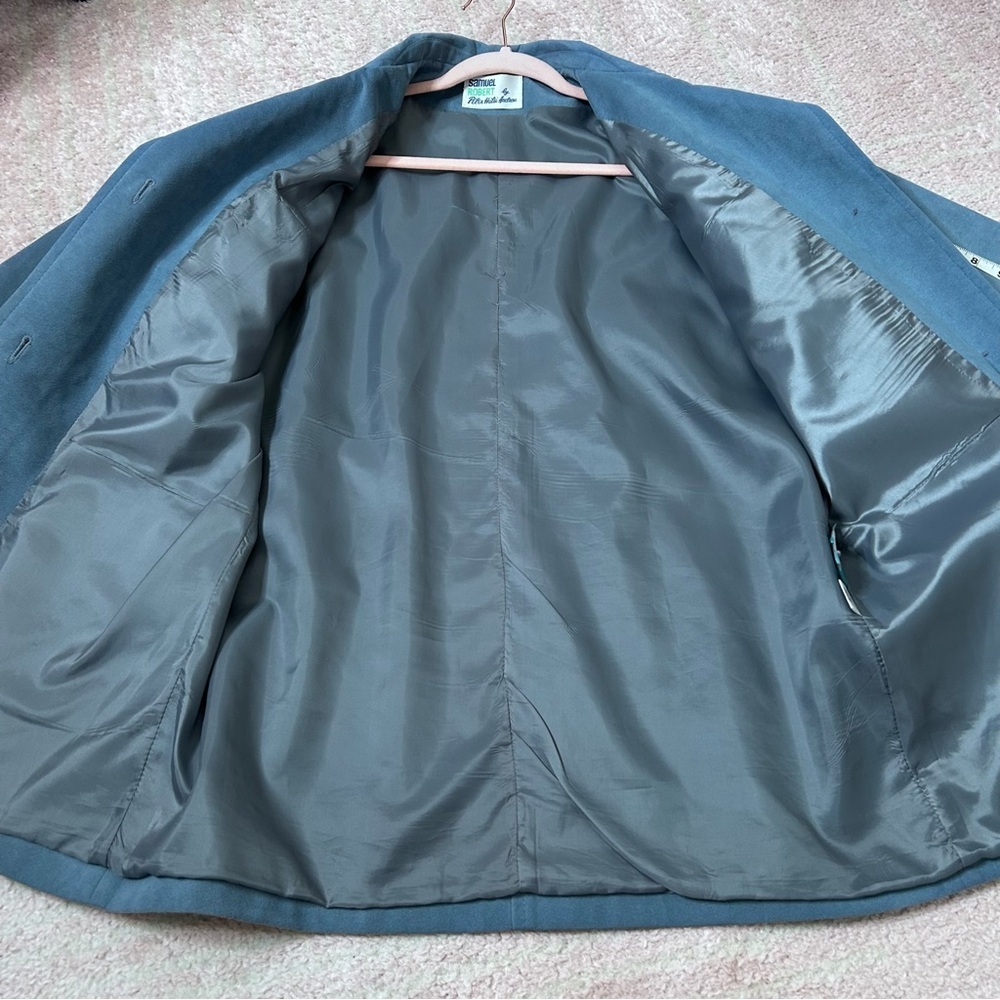 VNTG Samuel Robert Dust Blue Chore Coat Driving Coat Ultra Suede Size 12 - Picture 11 of 13